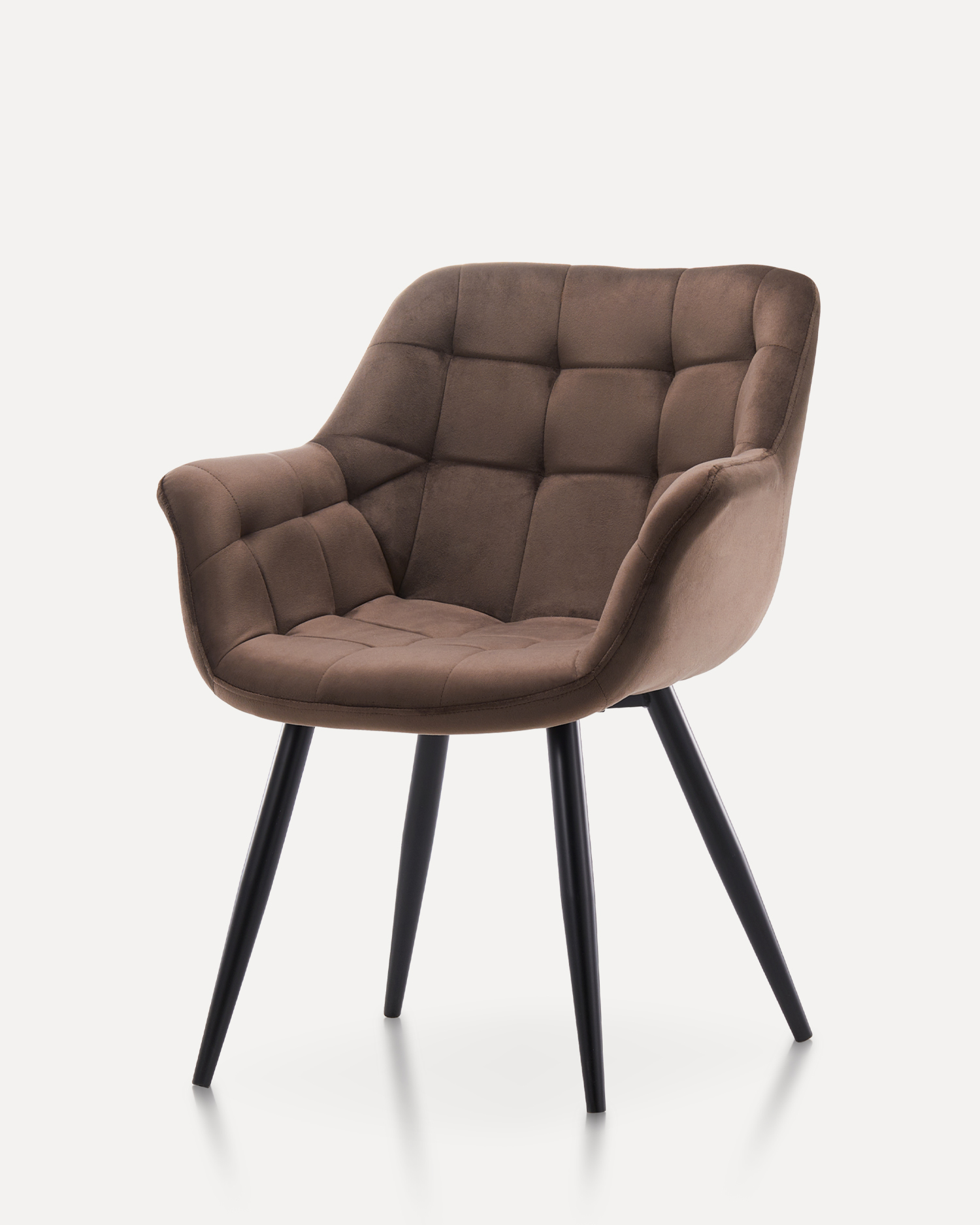 Коричневый бархатный обеденный стул